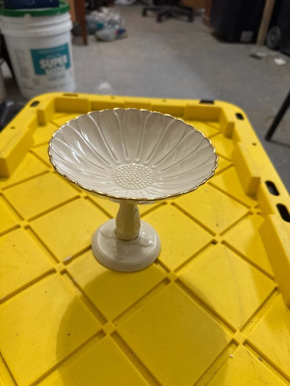 Vintage Lenox Charleston Collection Sunflower Pedestal Compote Candy Dish with 2